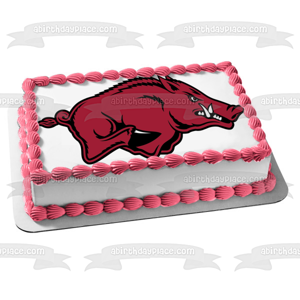 The University of Arkansas Razorbacks Logo NCAA Edible Cake Topper Image ABPID07237