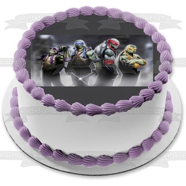 Tortugas Ninja Mutantes Adolescentes Donatello Michaelangelo Leonardo y Raphael Tmnt Imagen comestible para decoración de tarta ABPID07255 