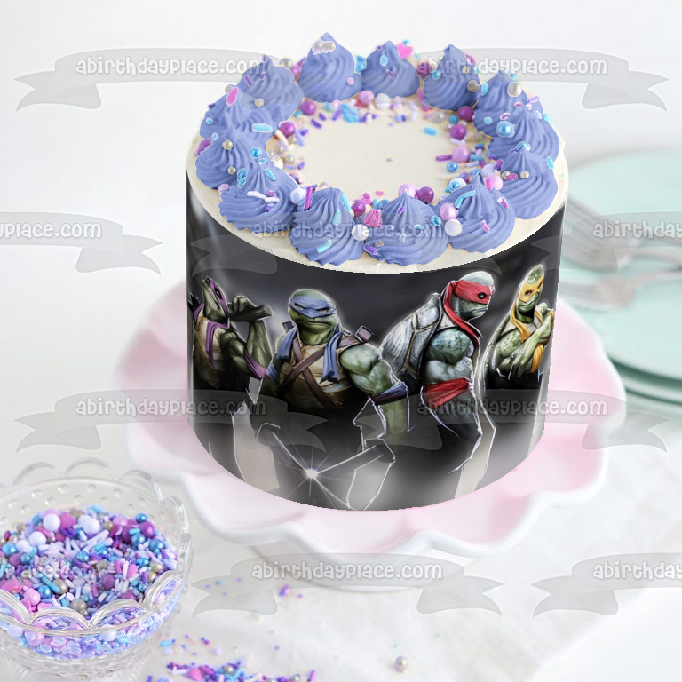Tortugas Ninja Mutantes Adolescentes Donatello Michaelangelo Leonardo y Raphael Tmnt Imagen comestible para decoración de tarta ABPID07255 