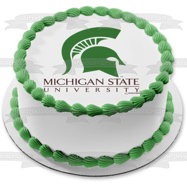 Michigan State University Spartans Logo NCAA Edible Cake Topper Image ABPID07264