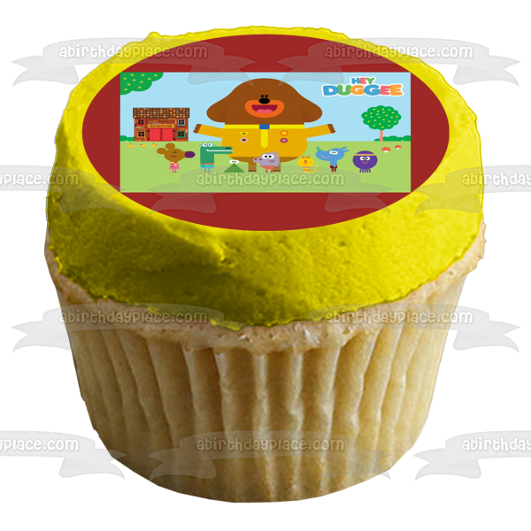 Hey Duggee Betty Happy Rolly Tag Norrie Enid Tino Clubhouse and Trees Edible Cake Topper Image ABPID07282