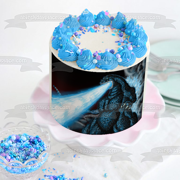 Godzilla King of the Monsters Breathing Blue Fire Edible Cake Topper Image ABPID07291