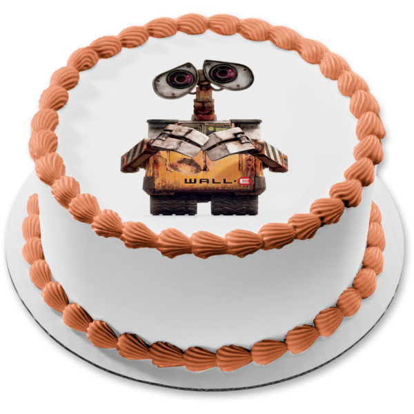 Wall-E and a White Background Edible Cake Topper Image ABPID07299