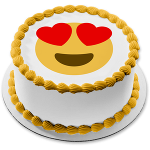 Love Emoji Hearts Edible Cake Topper Image ABPID07608