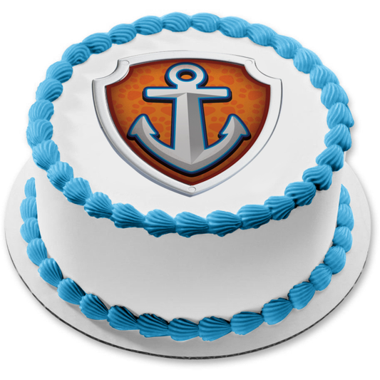 Paw Patrol Zuma Badge with an Anchor Edible Cake Topper Image ABPID07475