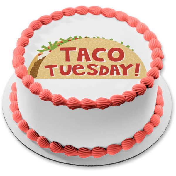 Taco Tuesday Cartoon Taco Edible Cake Topper Image ABPID07646