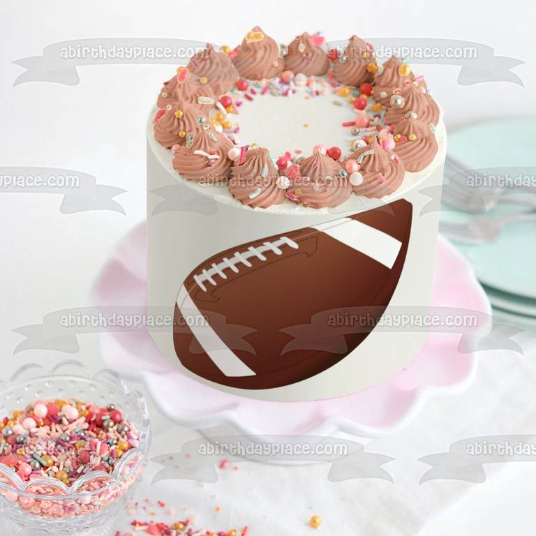 Sports a Football Edible Cake Topper Image ABPID07511