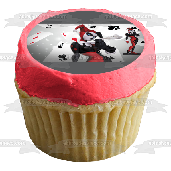 Harley Quinn and Ace Playing Cards Chiappa Rhino Edible Cake Topper Image ABPID07516