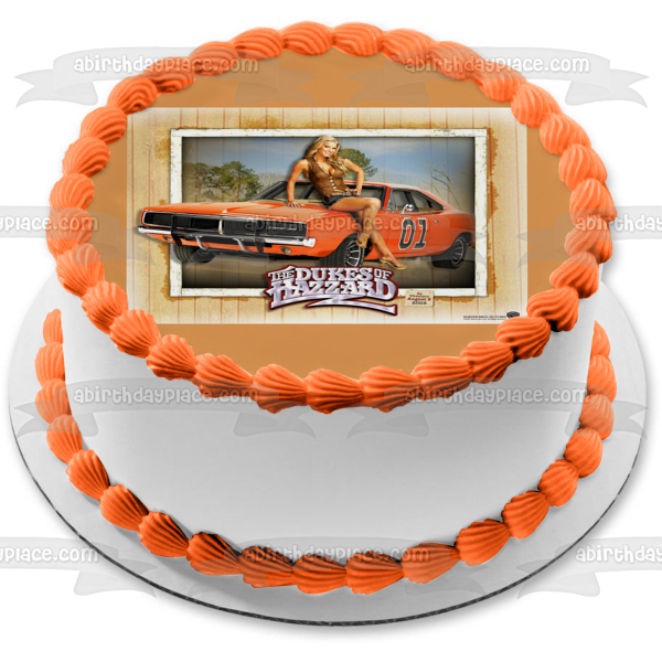 The Dukes of Hazzard Logo the General and Daisy Duke Edible Cake Topper Image ABPID07524