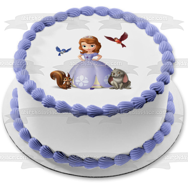 Princess Sofia the First Clover Mia the Bluebird Whatnaught and Baileywick Edible Cake Topper Image ABPID07530