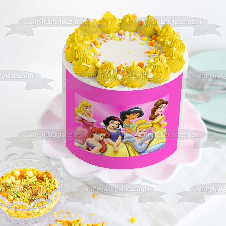 Princess Aurora Ariel Snow White Jasmine Belle and Cinderella Edible C – A  Birthday Place