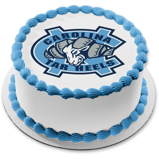 Imagen comestible para tarta con logotipo de Tar Heels de la Universidad de Carolina del Norte ABPID07714 