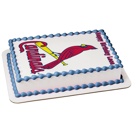 St. Louis Cardinals Logo MLB Major League Baseball Edible Cake Topper Image ABPID07547