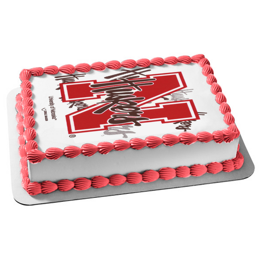 The University of Nebraska Huskers Logo NCAA Edible Cake Topper Image ABPID07553