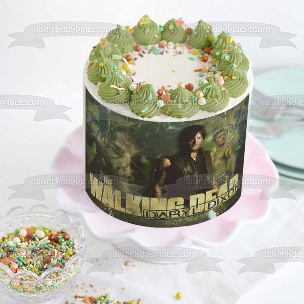The Walking Dead Daryl Dixon and Zombies Edible Cake Topper Image ABPID07568