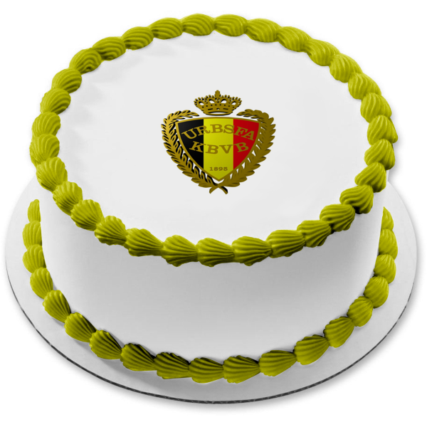 Belgium National Football Team Urbsfa Kbvb 1895 Logo Edible Cake Topper Image ABPID07575
