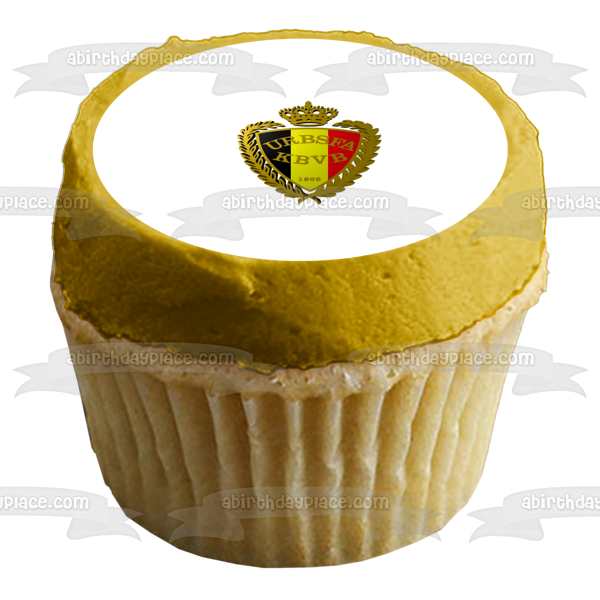 Belgium National Football Team Urbsfa Kbvb 1895 Logo Edible Cake Topper Image ABPID07575