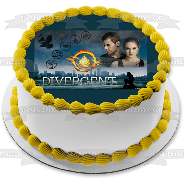 Facciones divergentes Tris Pryor Dauntless Amity Erudita Abnegación Sinceridad y Tobias Eaton Imagen comestible para decoración de tarta ABPID07741 
