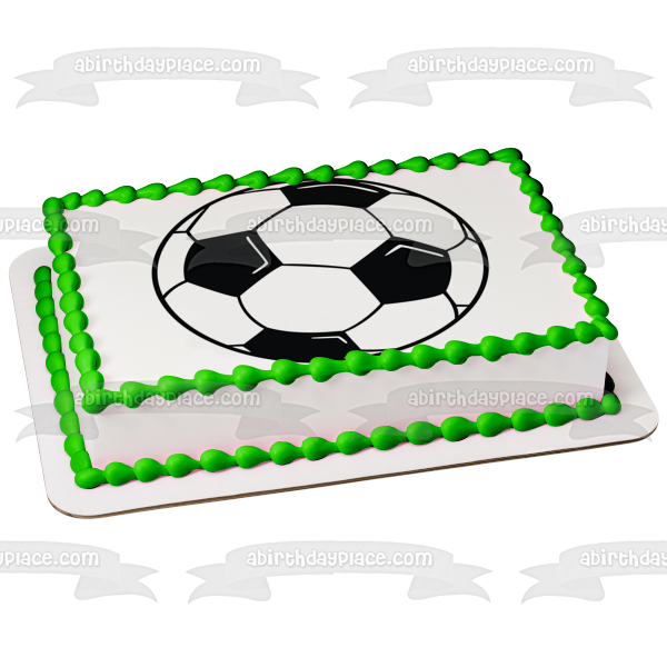 Soccer Ball Edible Cake Topper Image ABPID07757