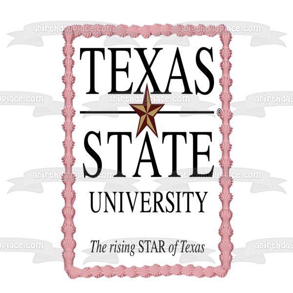 Texas State University Logo the Rising Star of Texas Edible Cake Topper Image ABPID07766