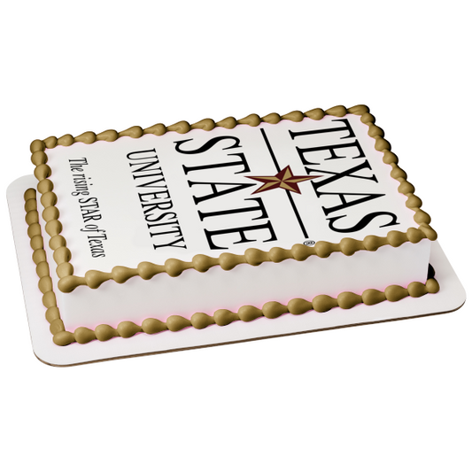 Texas State University Logo the Rising Star of Texas Edible Cake Topper Image ABPID07766