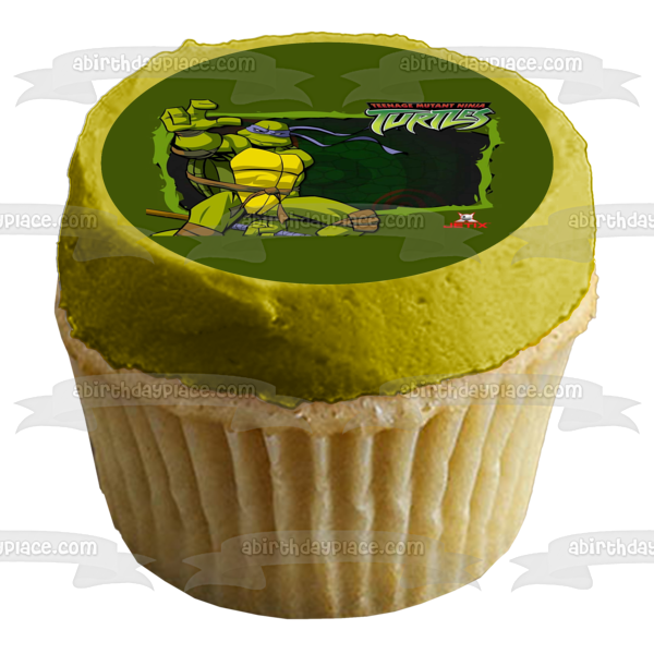 Teenage Mutant Ninja Turtles Logo Leonardo Edible Cake Topper Image ABPID07775