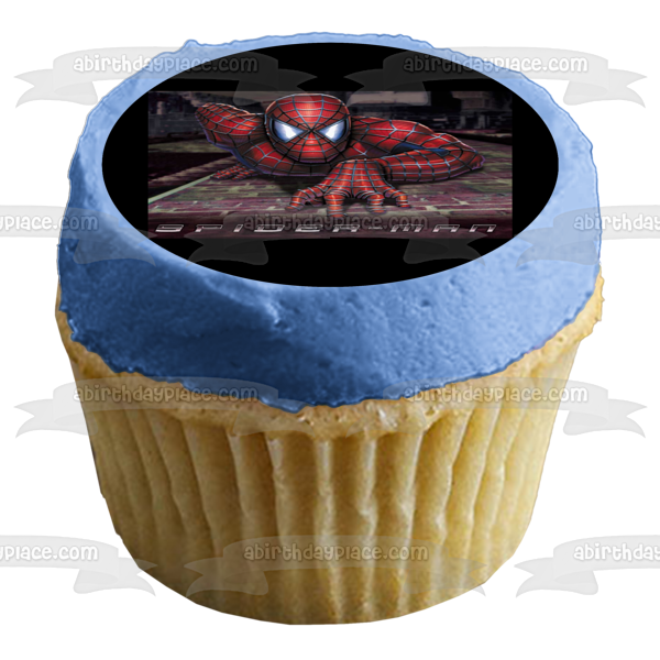 Spider-Man Climbing a Wall Edible Cake Topper Image ABPID07792