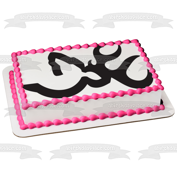 Deer Head Logo Black and White Edible Cake Topper Image ABPID07928