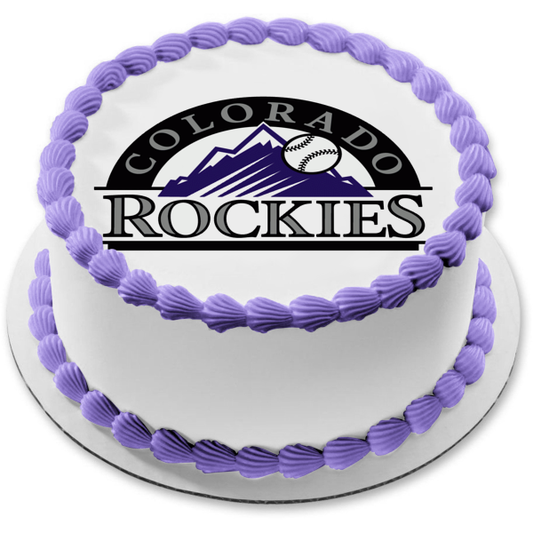 Colorado Rockies Logo MLB Major League Baseball Edible Cake Topper Image ABPID07938