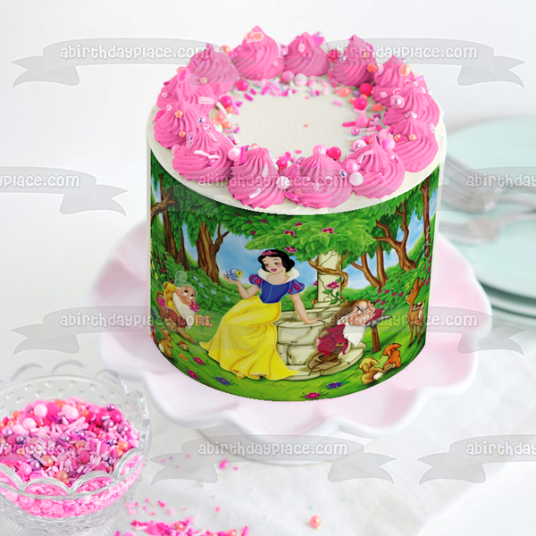 Disney Princess Snow White Dwarfs Grumpy Happy Edible Cake Topper Image ABPID07819