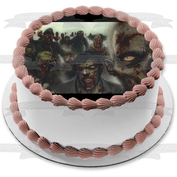 The Walking Dead Zombies Edible Cake Topper Image ABPID07820
