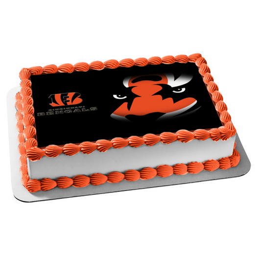 Imagen comestible para decoración de tarta con el logotipo de los Cincinnati Bengals ABPID55393 