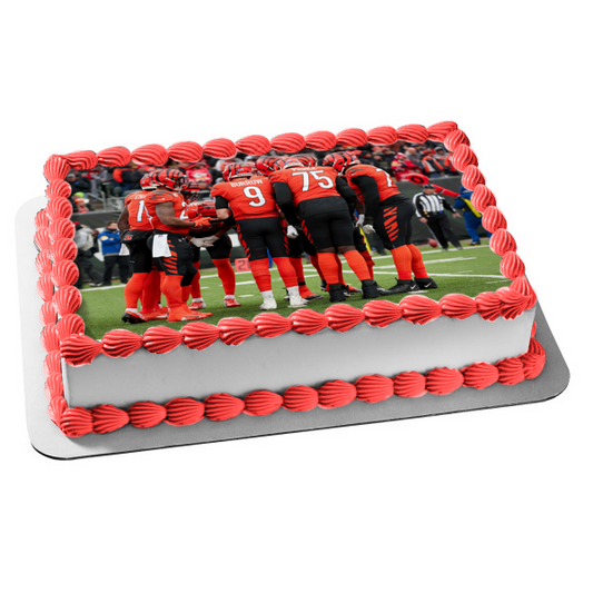 Cincinnati Bengals Team Huddle Edible Cake Topper Image ABPID55399