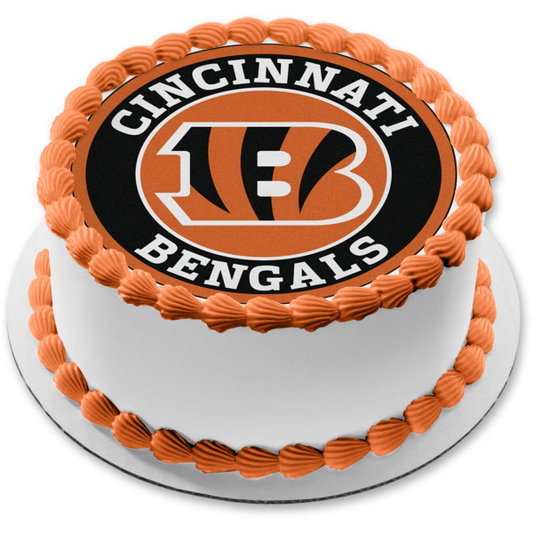 Imagen comestible para decoración de tarta con el logotipo de los Cincinnati Bengals ABPID55400 