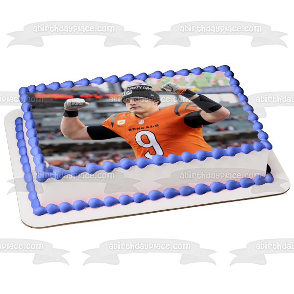 Cincinnati Bengals Quarterback Joe Burrow Edible Cake Topper Image ABPID55404