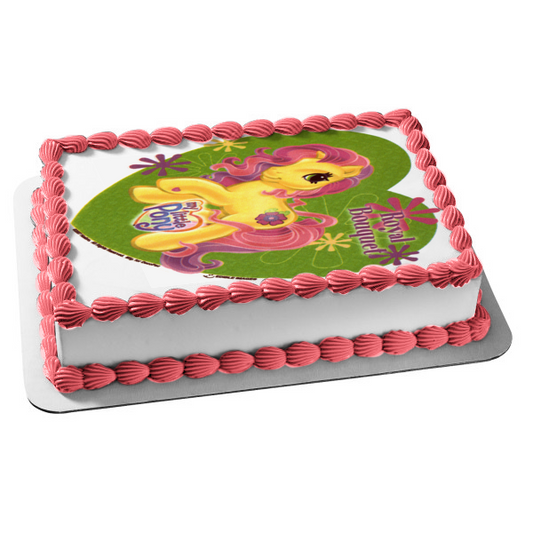 Adorno comestible para tarta con flores de ramo real de My Little Pony, imagen ABPID08113 