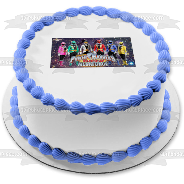 Power Rangers Super Megaforce Troy Emma Jake Gia Noah and Robo Edible Cake Topper Image ABPID08123
