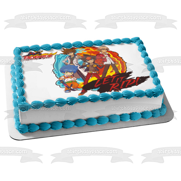 Beyblade Shogun Steel Let It Rip Edible Cake Topper Image ABPID08145