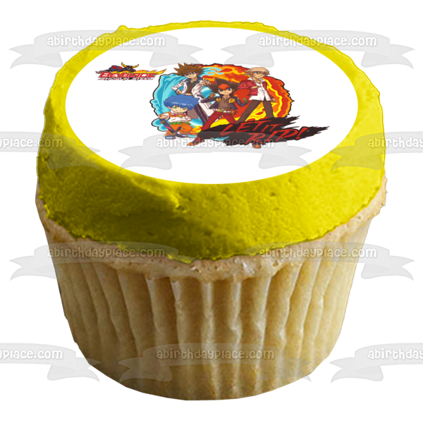 Beyblade Shogun Steel Let It Rip Edible Cake Topper Image ABPID08145