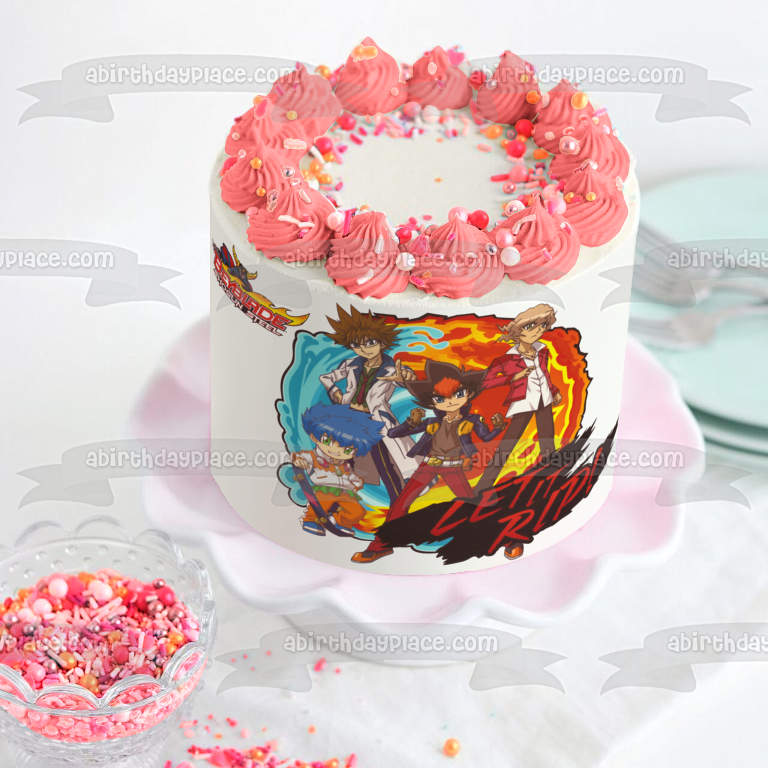 Beyblade Shogun Steel Let It Rip Edible Cake Topper Image ABPID08145