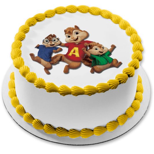 Alvin and the Chipmunks Simon and Theodore Jumping Edible Cake Topper Image ABPID08032