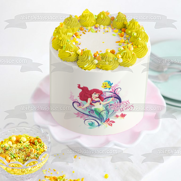 The Little Mermaid Flounder and Ariel Edible Cake Topper Image ABPID05642