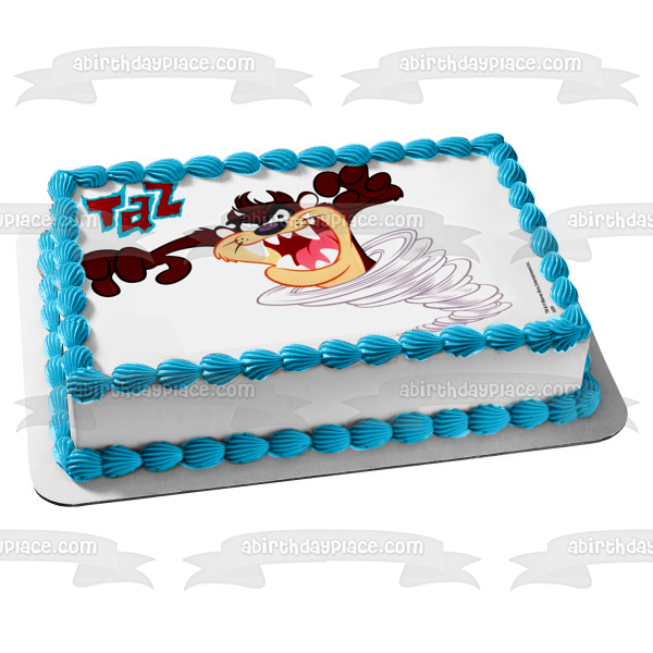 Looney Tunes Tazmanian Devil and a  Tornado Edible Cake Topper Image ABPID05762