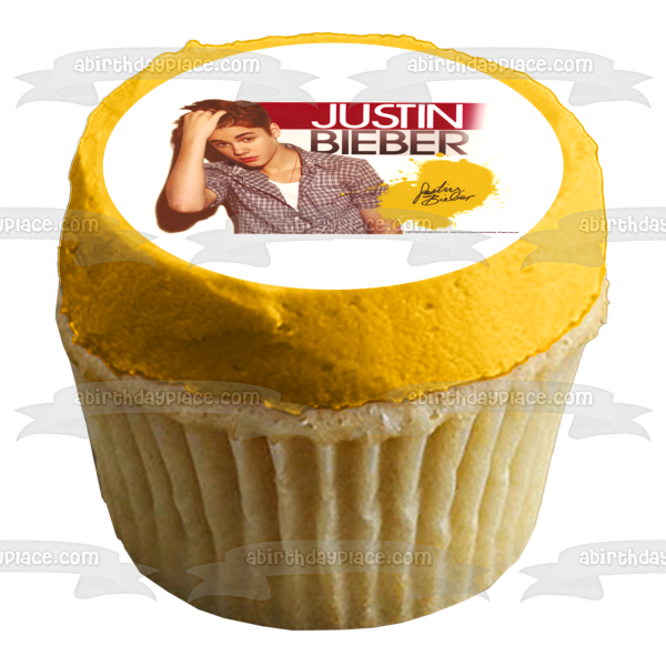 Justin Bieber and His Signature Edible Cake Topper Image ABPID06096