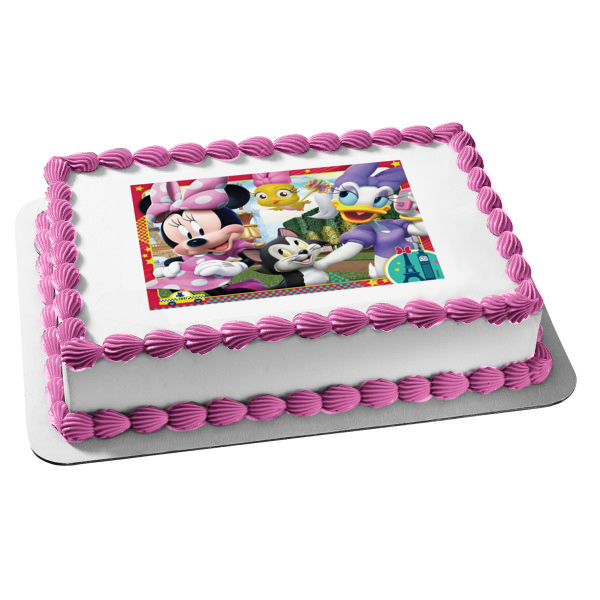 Minnie Mouse Daisy Duck France Bird and a Cat Edible Cake Topper Image ABPID08157