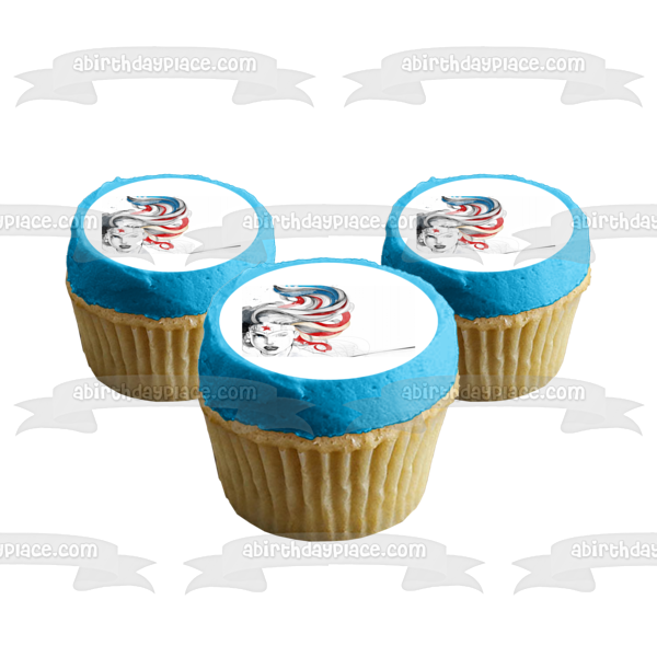Wonder Woman Red White Blue Edible Cake Topper Image ABPID08049