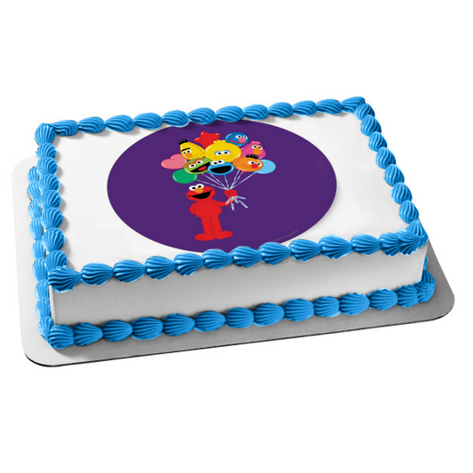Sesame Street Elmo Bert Oscar the Grouch Cookie Monster Ernie Grover and Tele Edible Cake Topper Image ABPID06575