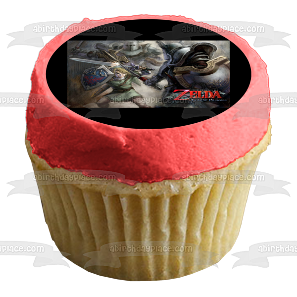 The Legend of Zelda Twilight Princess Link Sword and a Sheild Edible Cake Topper Image ABPID08165