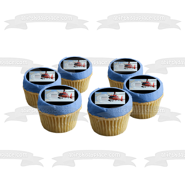 United States Coast Guard Emblem Helicopter Edible Cake Topper Image ABPID08083