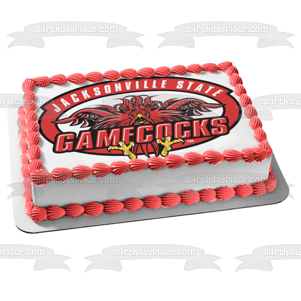 Jacksonville State University Gamecocks Logo NCAA Edible Cake Topper Image ABPID08221